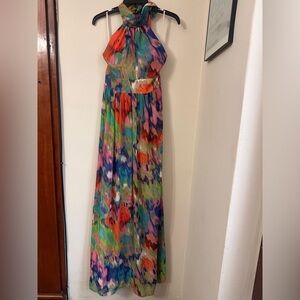 Saks Fifth Avenue RED Multicolor Smocked Waist Maxi